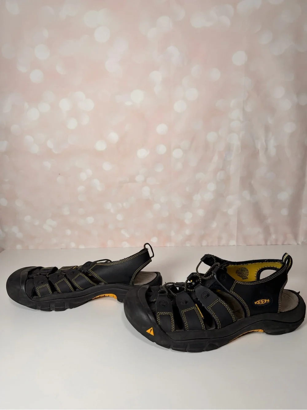 KEEN Men’s Black and Yellow Outdoor Sandals